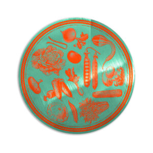 Sottopiatto Metal Veggie Punk – Orange Green