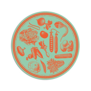 Tovaglietta Tonda Veggie Punk – Orange Green