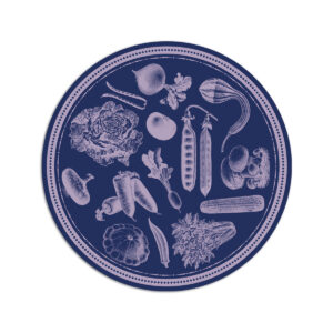 Tovaglietta Tonda Vintage Veg – Blu Lilla
