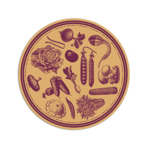 Tovaglietta Tonda Vintage Veg – Giallo Bordeaux