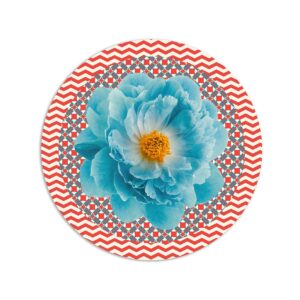 Tovaglietta Tonda Flower Power – Fiore Azzurro