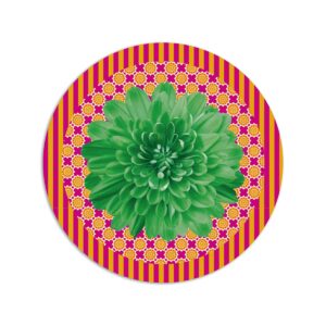Tovaglietta Tonda Flower Power – Fiore Verde