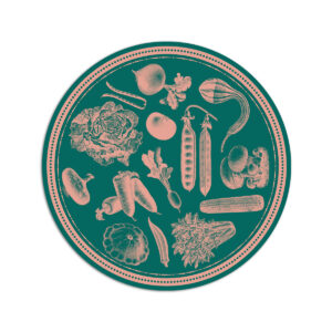 Tovaglietta Tonda Vintage Veg – Verde Rosa