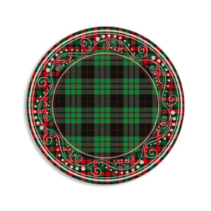 Tovaglietta Tonda Christmas Rock – Green Tartan